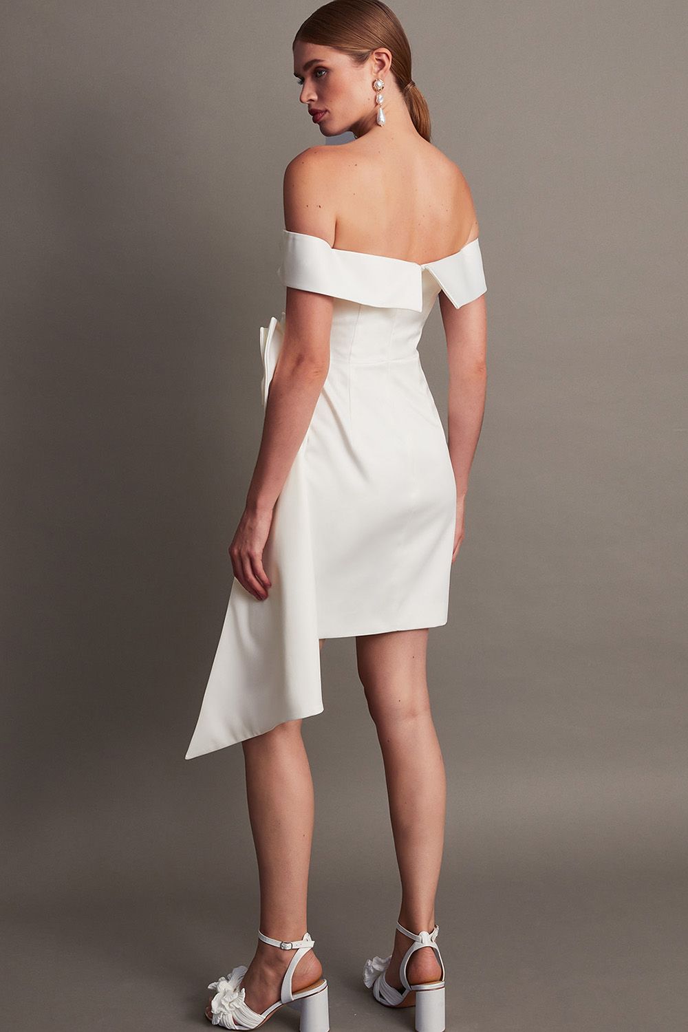 Monsoon Enrique Off-Shoulder Bridal Dress Ivory