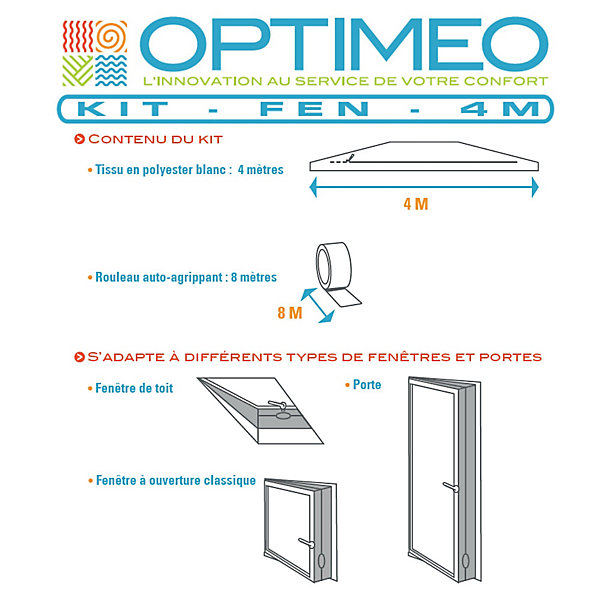 Kit de calfeutrage universel fenêtre pour climatiseur mobile Optiméo