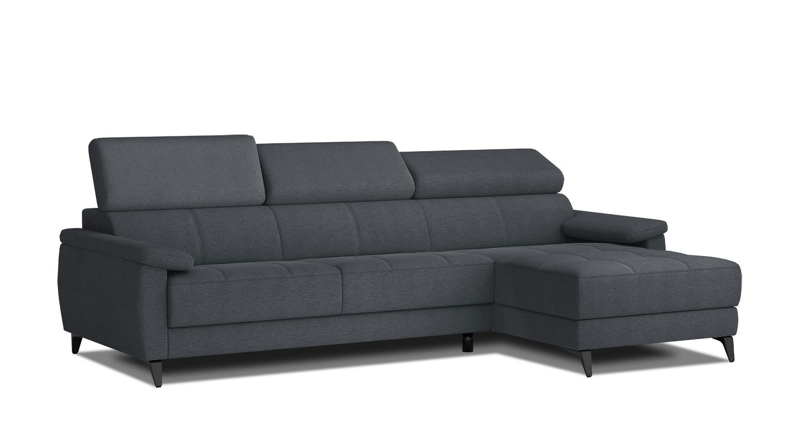 TAUNUS - Canapé d'angle droit 4 places graphite