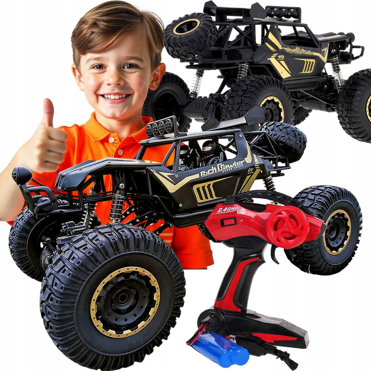 SAMOCHÓD AUTO RC AKUMULATOR TERENOWY ROCK Crawler 4x4 Sterowany Pilot DUŻY