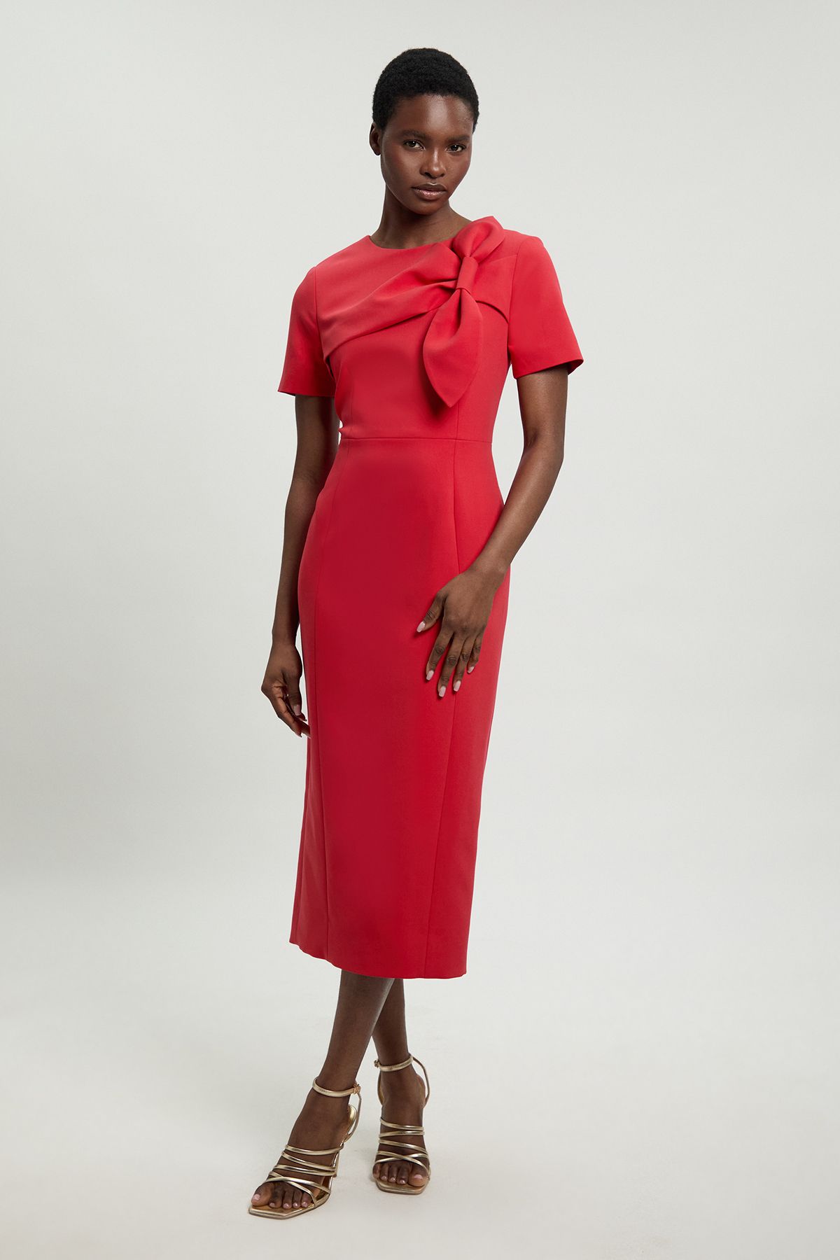 KarenMillen Compact Stretch Bow Detail Pencil Dress