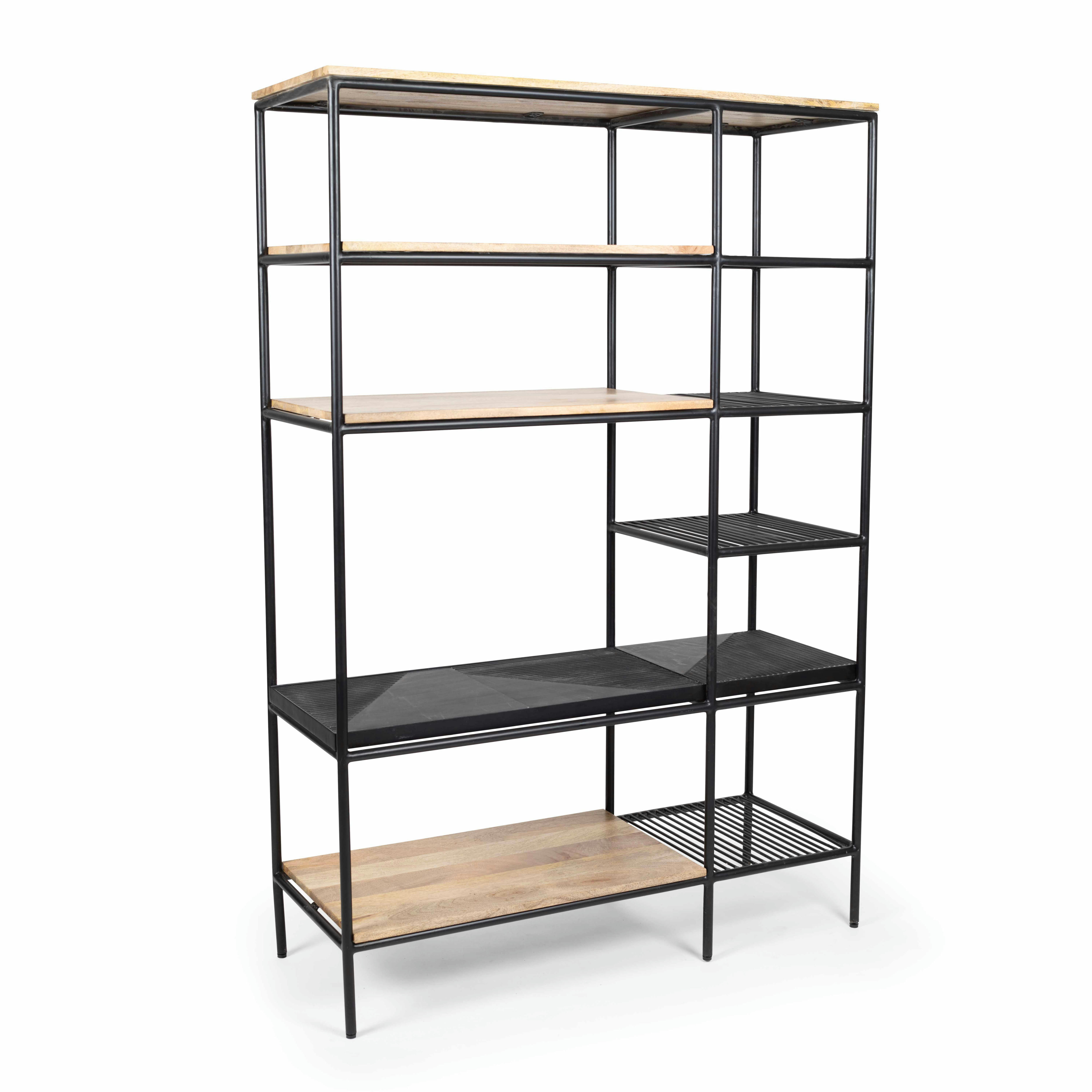 PAHELI - Bibliothèque en marbre et métal 161 x 109 cm noir