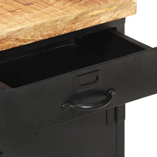 NNEVL Bedside Cabinet 40x30x52 cm Rough Mango Wood