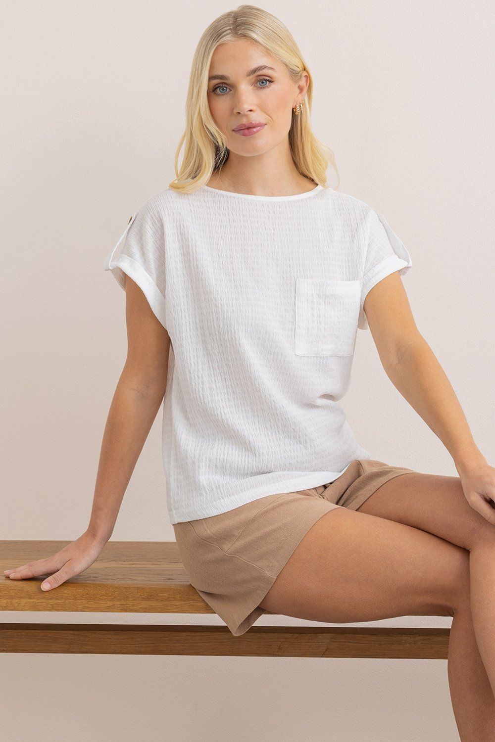Klass. Textured Short Sleeve Top