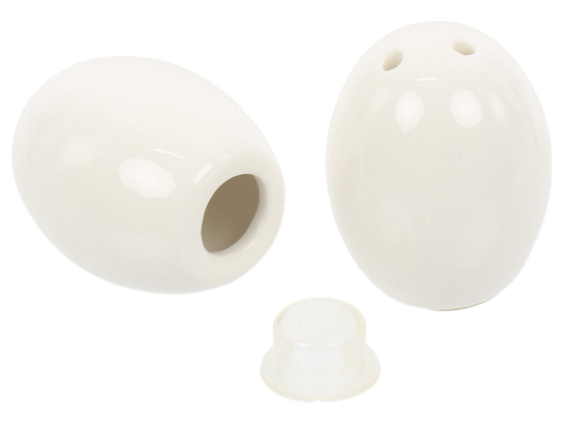 Komplet solniczka i pieprzniczka ceramiczna Jajko 2 szt. biała