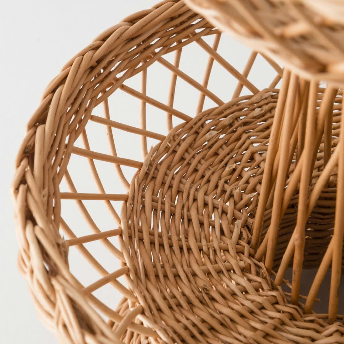 3 PLATEAUX - Coupe à fruits en osier