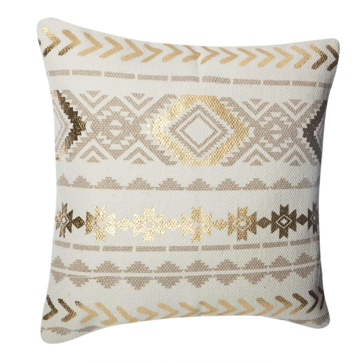 ETHNIK - Housse de coussin beige doré 40x40cm