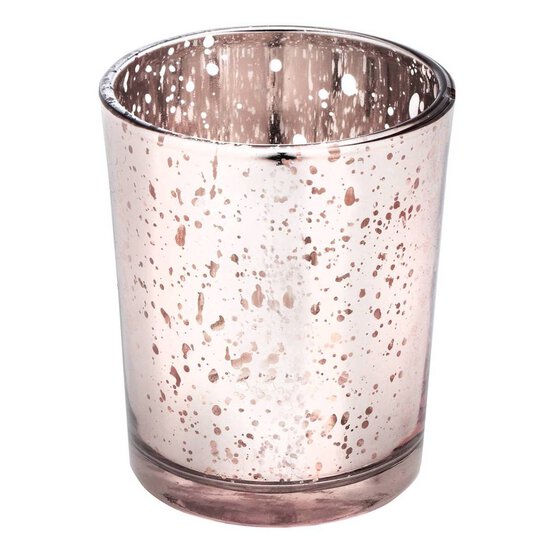 Rose Gold Glass Candle Holder 6cm