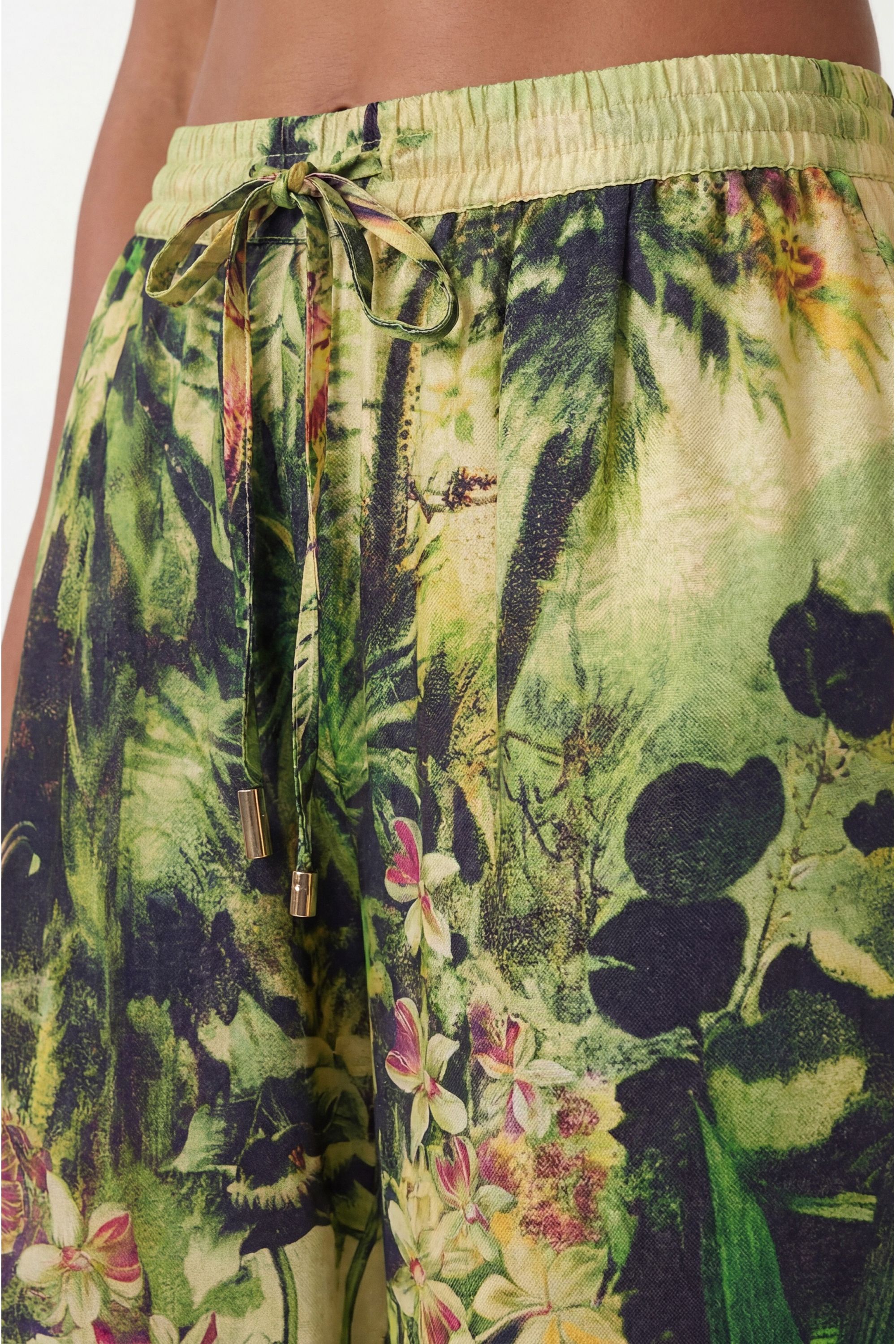 KarenMillen Beach Tropical Spun Viscose Cover Up Trouser