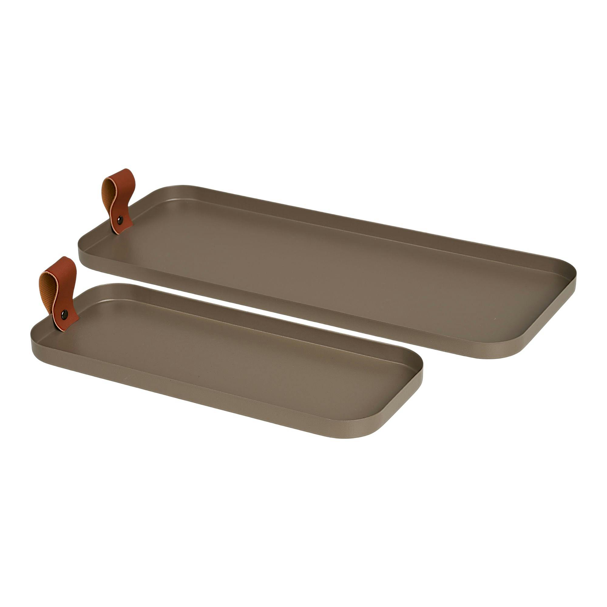 Plateau vide-poches décoratif en métal marron (lot de 2)