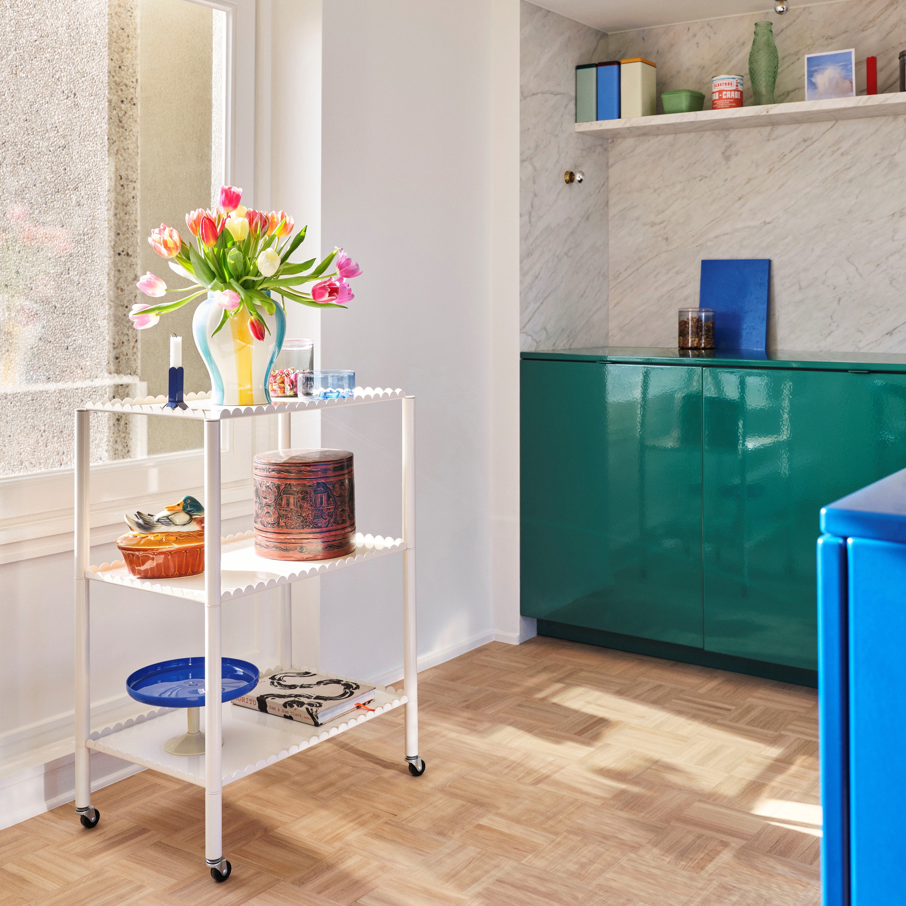 HAY Arcs Trolley High Bijzettafel - Eggshell