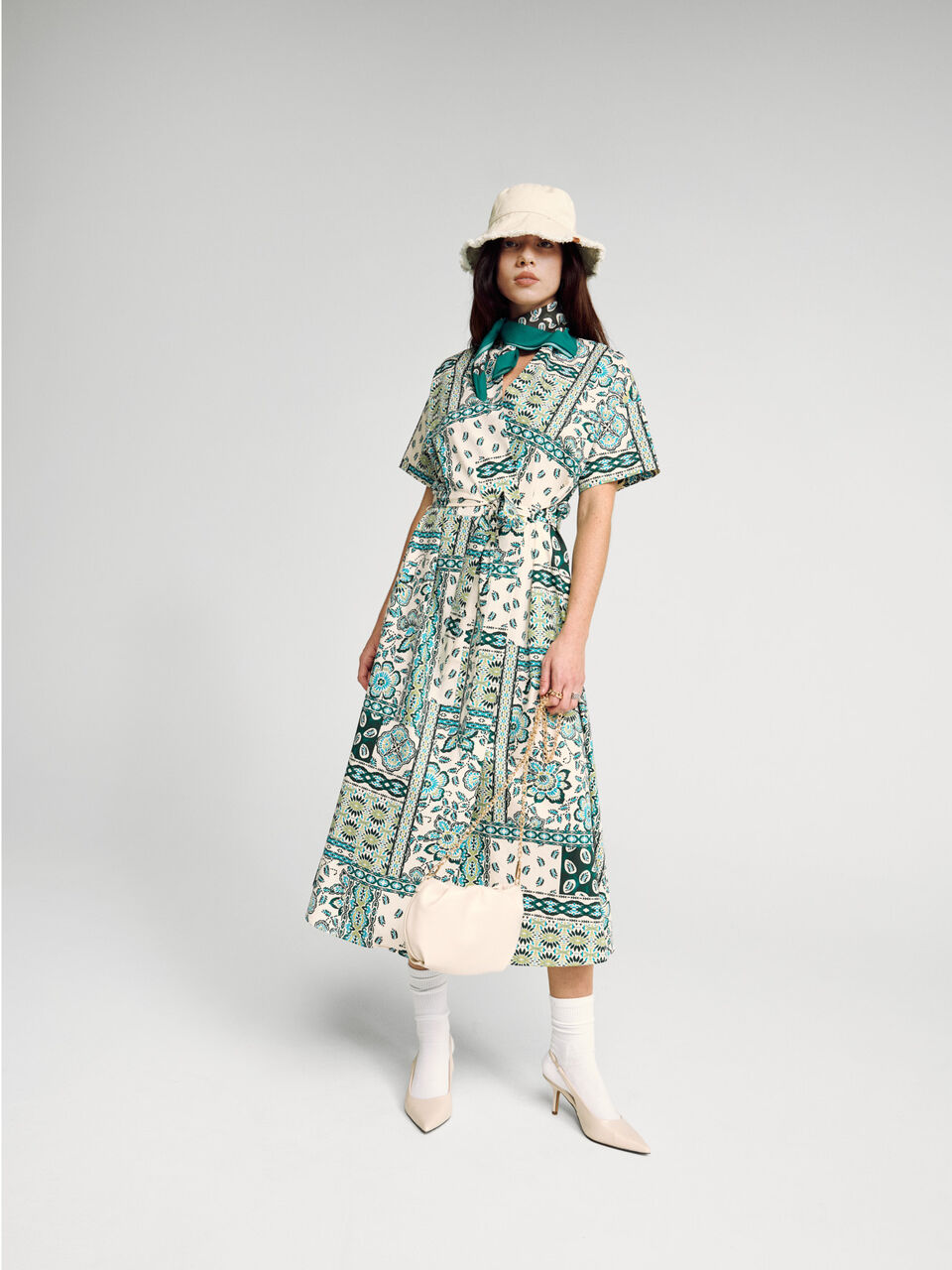 Pencil dress with bandana print