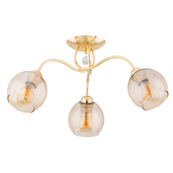 Lampa sufitowa złoto-bursztynowy AMARILLO 3xE27x15W wym: 30x59x59 cm Alfa