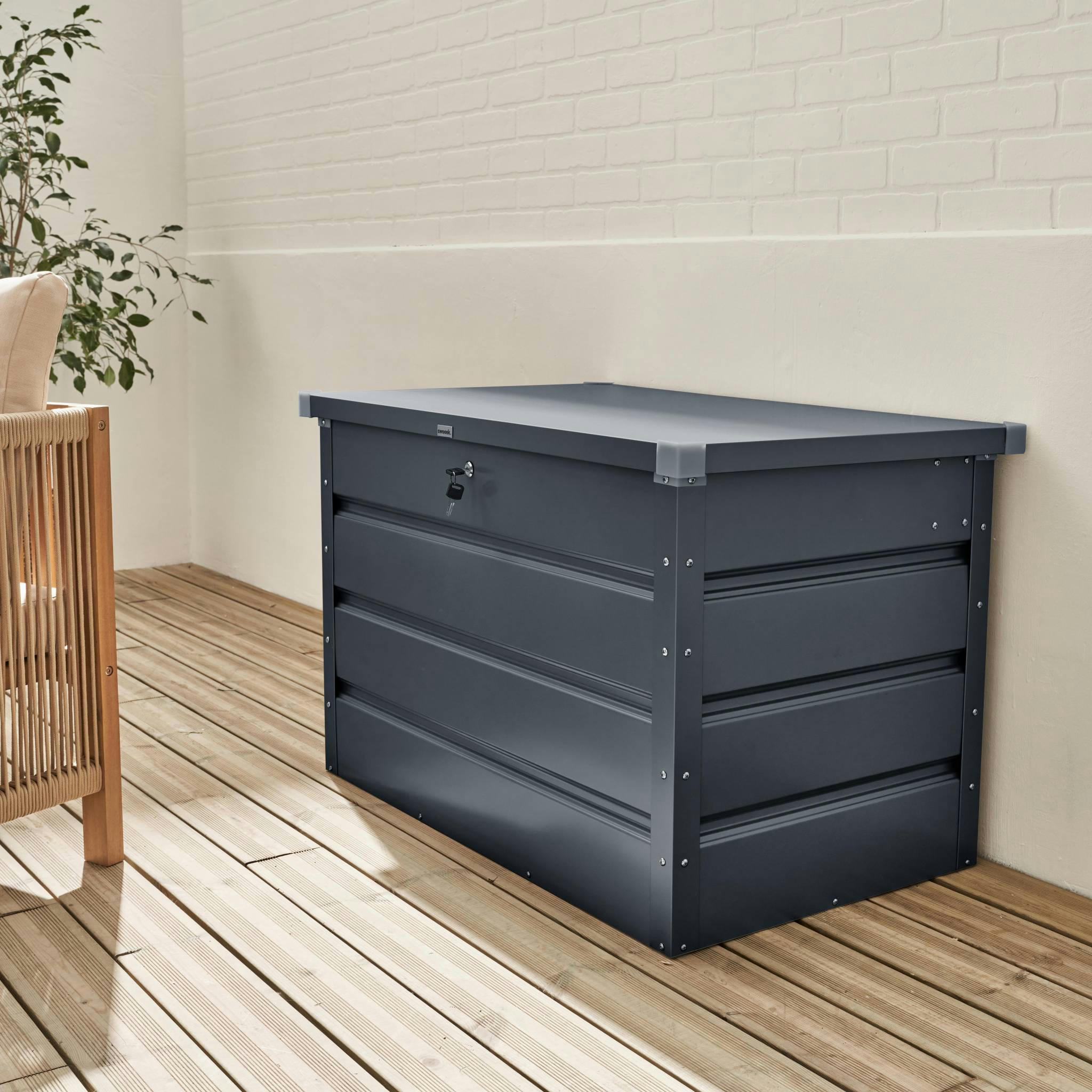 DALLAS - Coffre de jardin en métal 285l anthracite