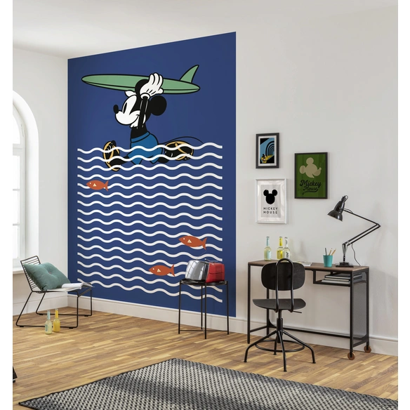 Vliestapete »Mickey gone Surfin'«, bunt, glatt