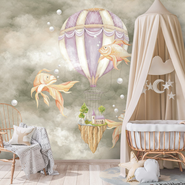 Feeby Fototapeta, dla dzieci Balon dom ryby 150x105