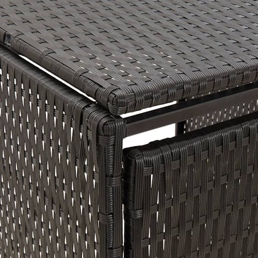 NNEVL Quadruple Wheelie Bin Shed Black 274x80x117 cm Poly Rattan