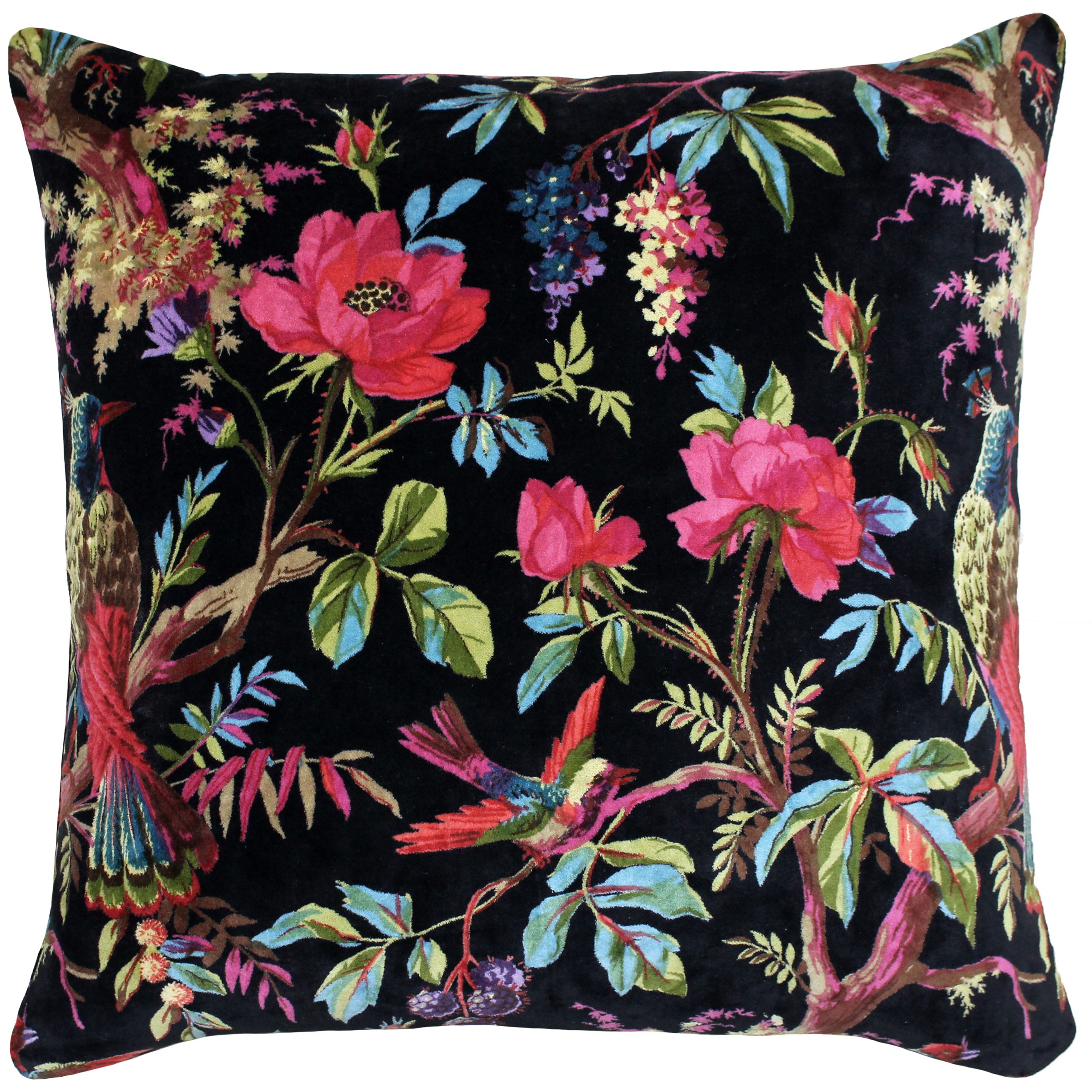 Paoletti Paradise Nature Print Velvet Cushion