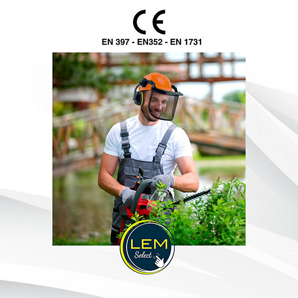Casque Visière Professionnel de protection grillagée avec casque anti-bruit - norme CE EN1731 - EN352 - EN397