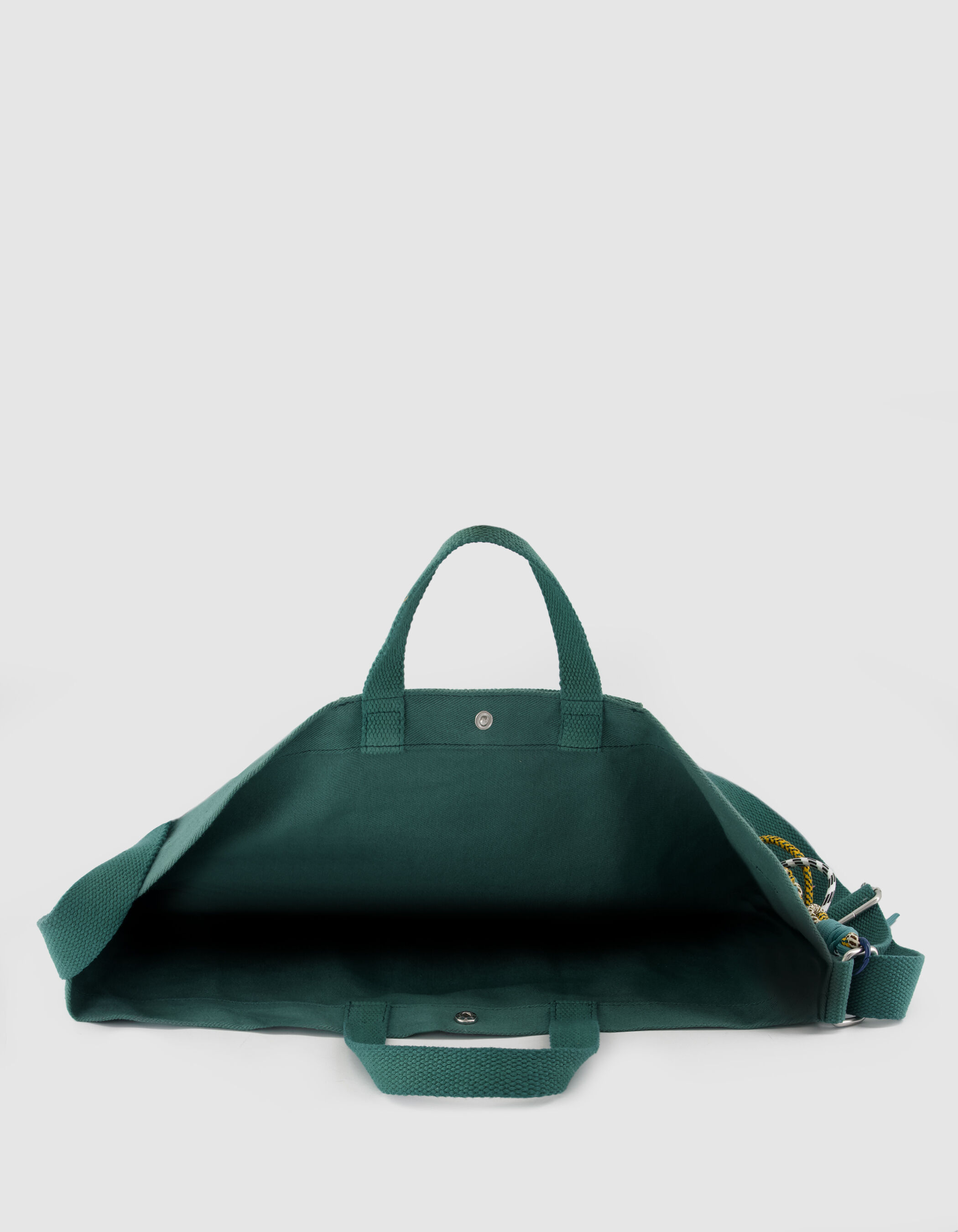Sac totebag vert toile broderie Femme