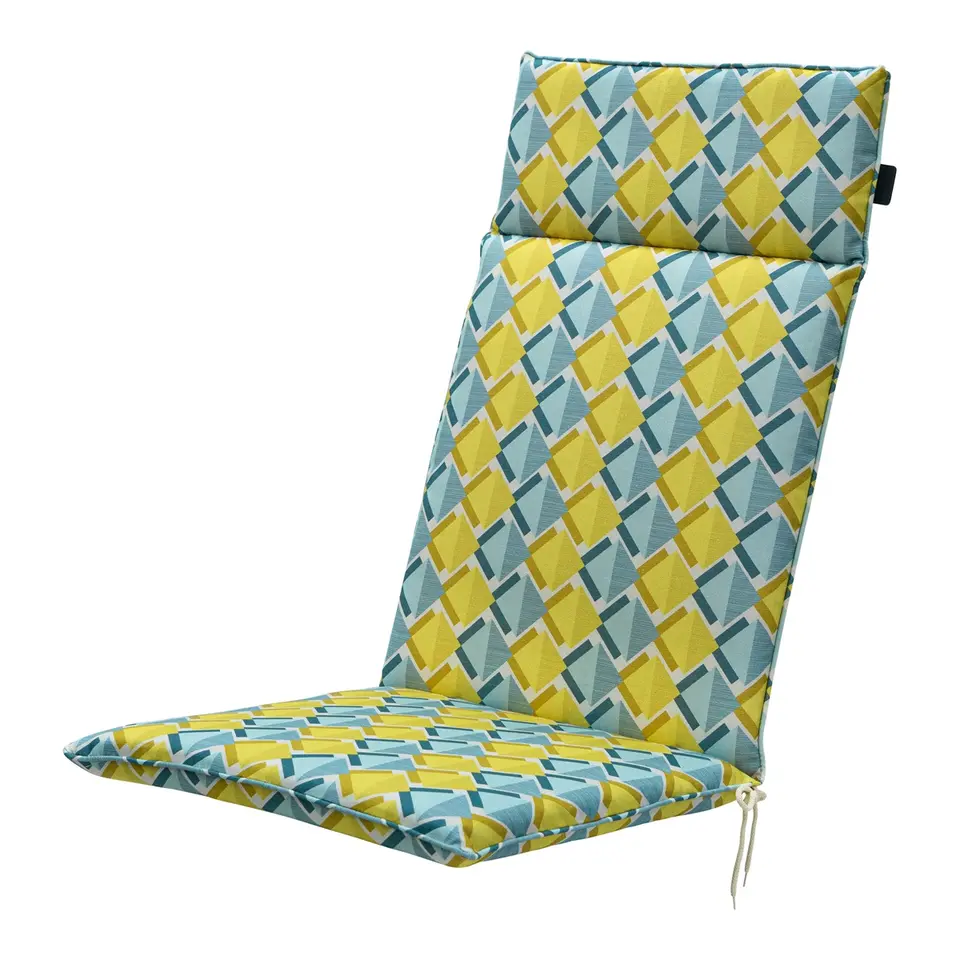 Madison - Tuinstoelkussen Hoge Rug Siem yellow - Ca. 120x50 cm - Set van 4