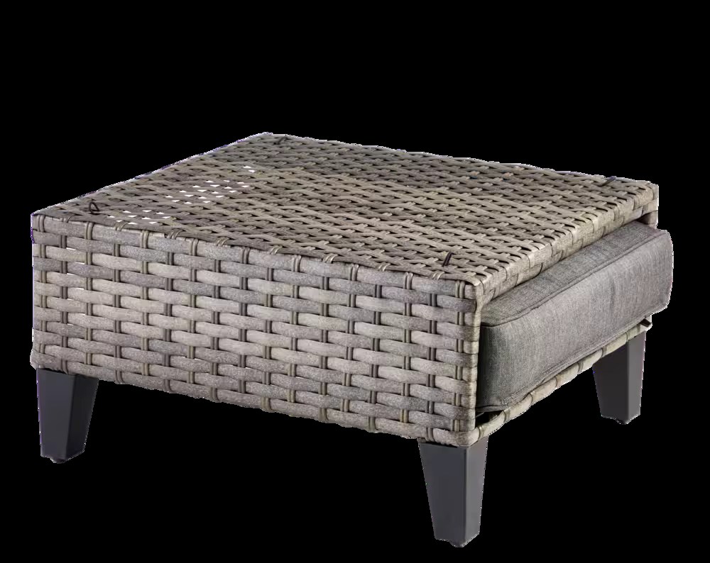 CANVAS Breton Rectangle All-Weather Wicker Outdoor Patio Ottoman