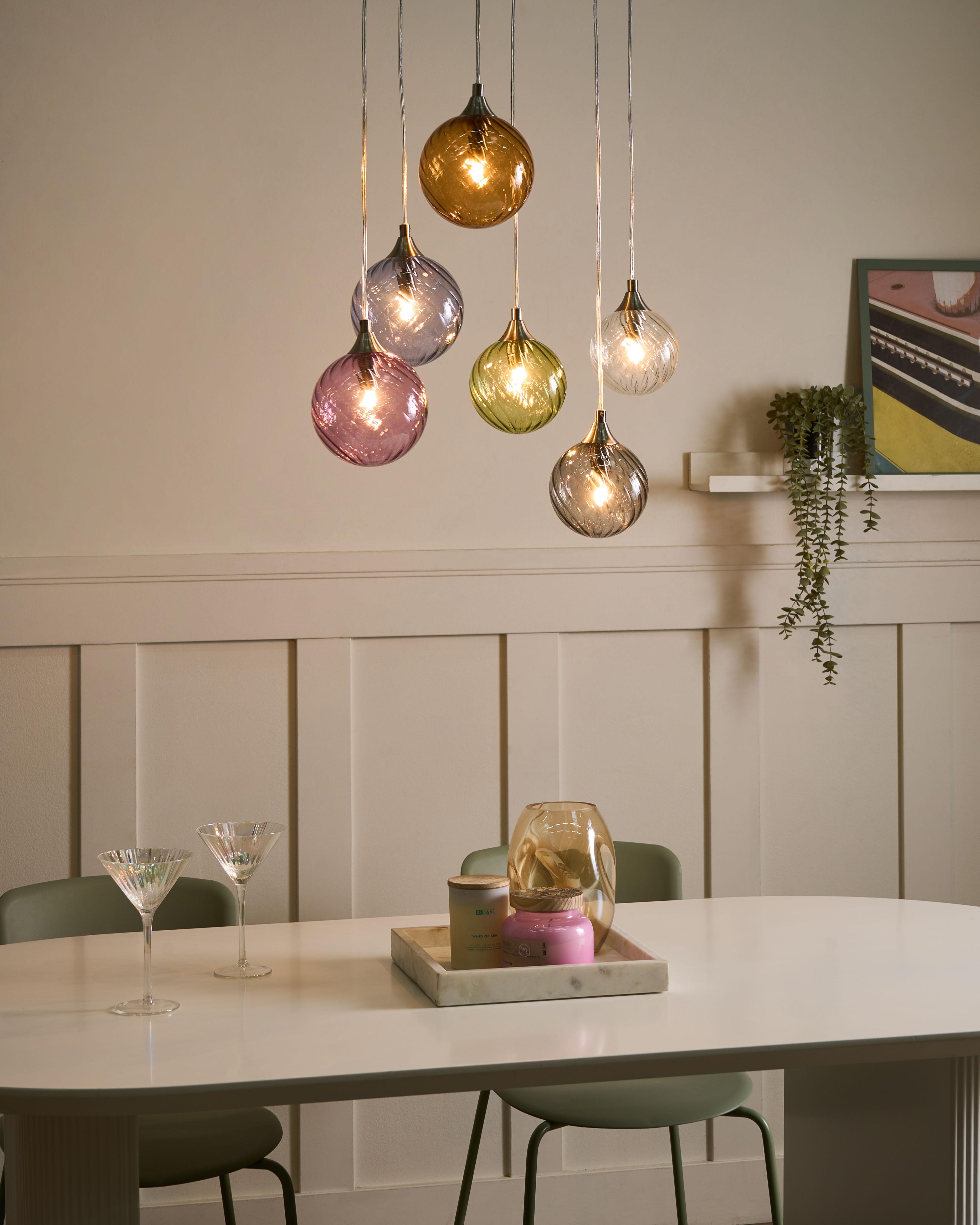 6 Light Pendant Lamp TUDDI Glass Multicolour