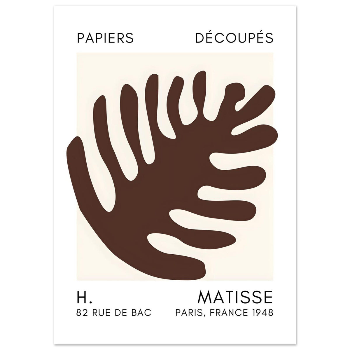 Artfulprints Poster Matisse – Coral bloom brown  - 50x70 cm - Bruin