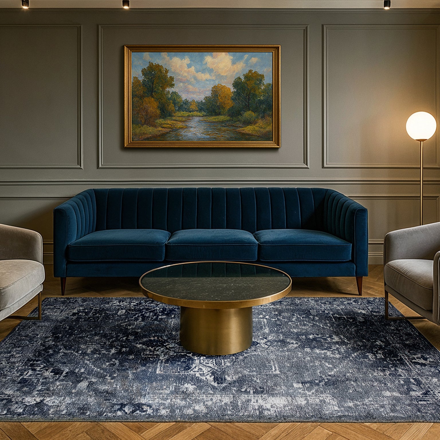 Lola & Moi Heris Vloerkleed - Deep Blue - 170 x 240 cm