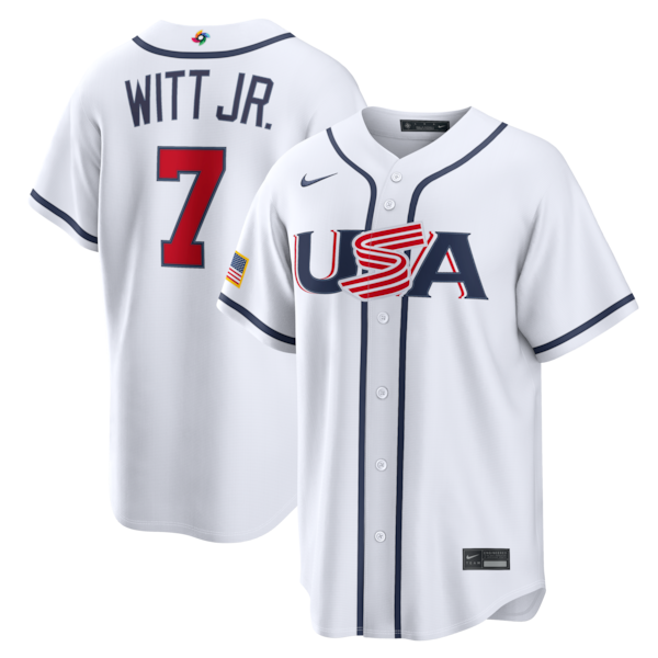 Bobby Witt Jr. USA Baseball Nike 2026 World Baseball Classic Home Stadium Jersey - White