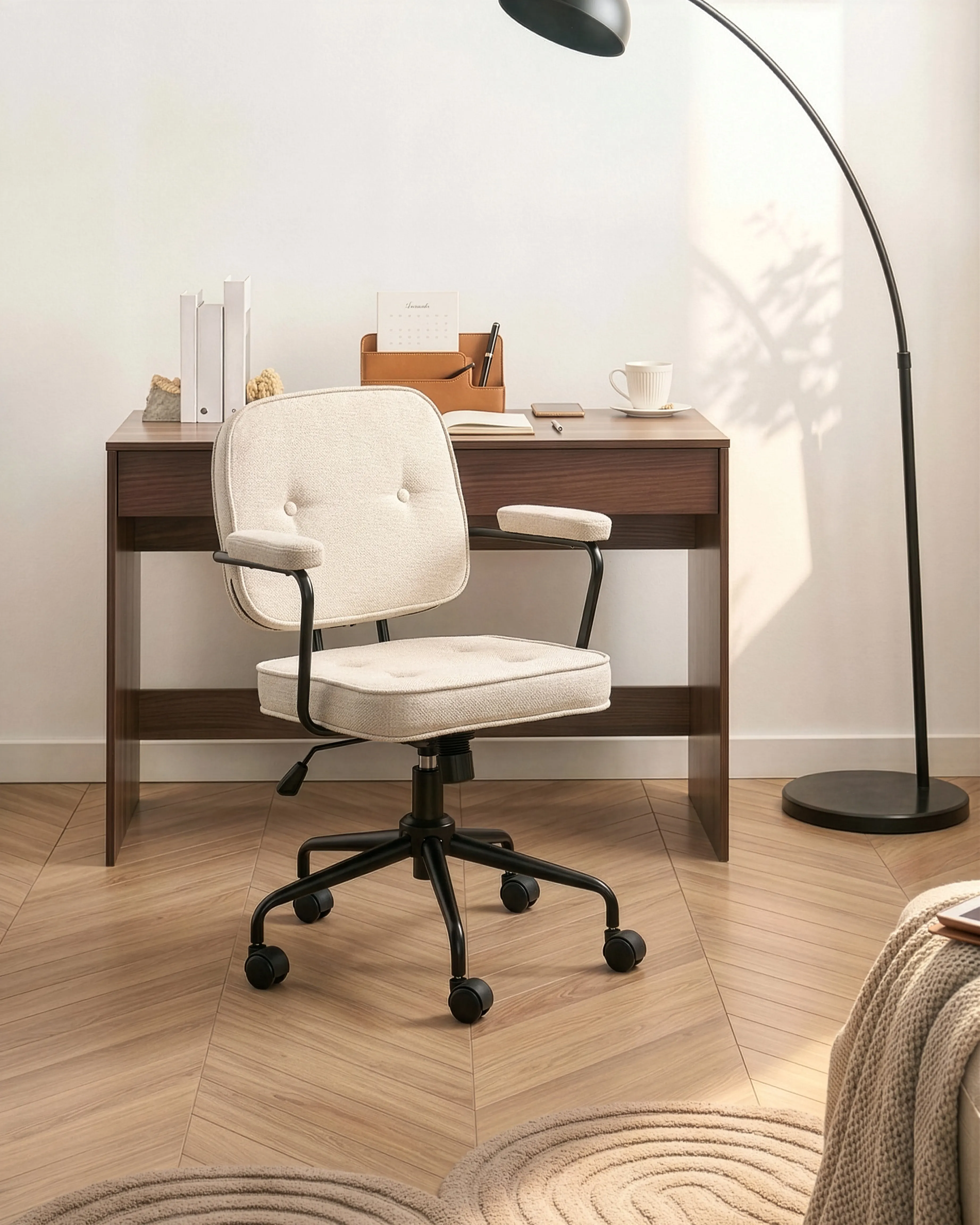 Desk Chair PAWNEE Fabric Light Beige