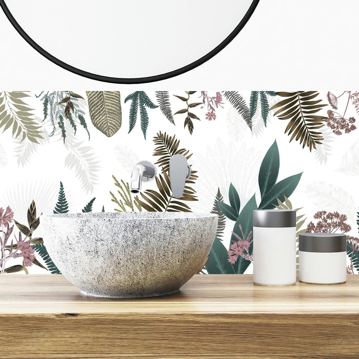 SWEET JUNGLE - Bandeau PVC lot de 2 : L 70cmxH 30cm Multicolore Feuillage Végétal
