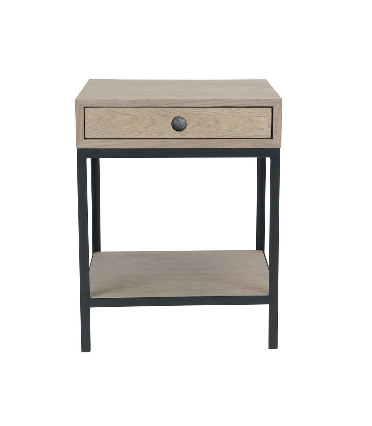 GILLES - Table de chevet en chêne et métal - L42 cm