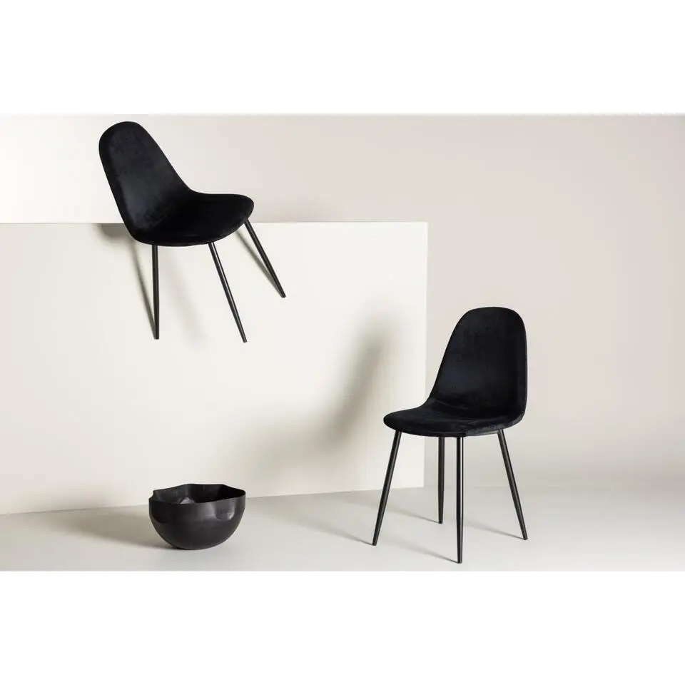 Svea - Selo eetkamerstoel - velvet - zwart