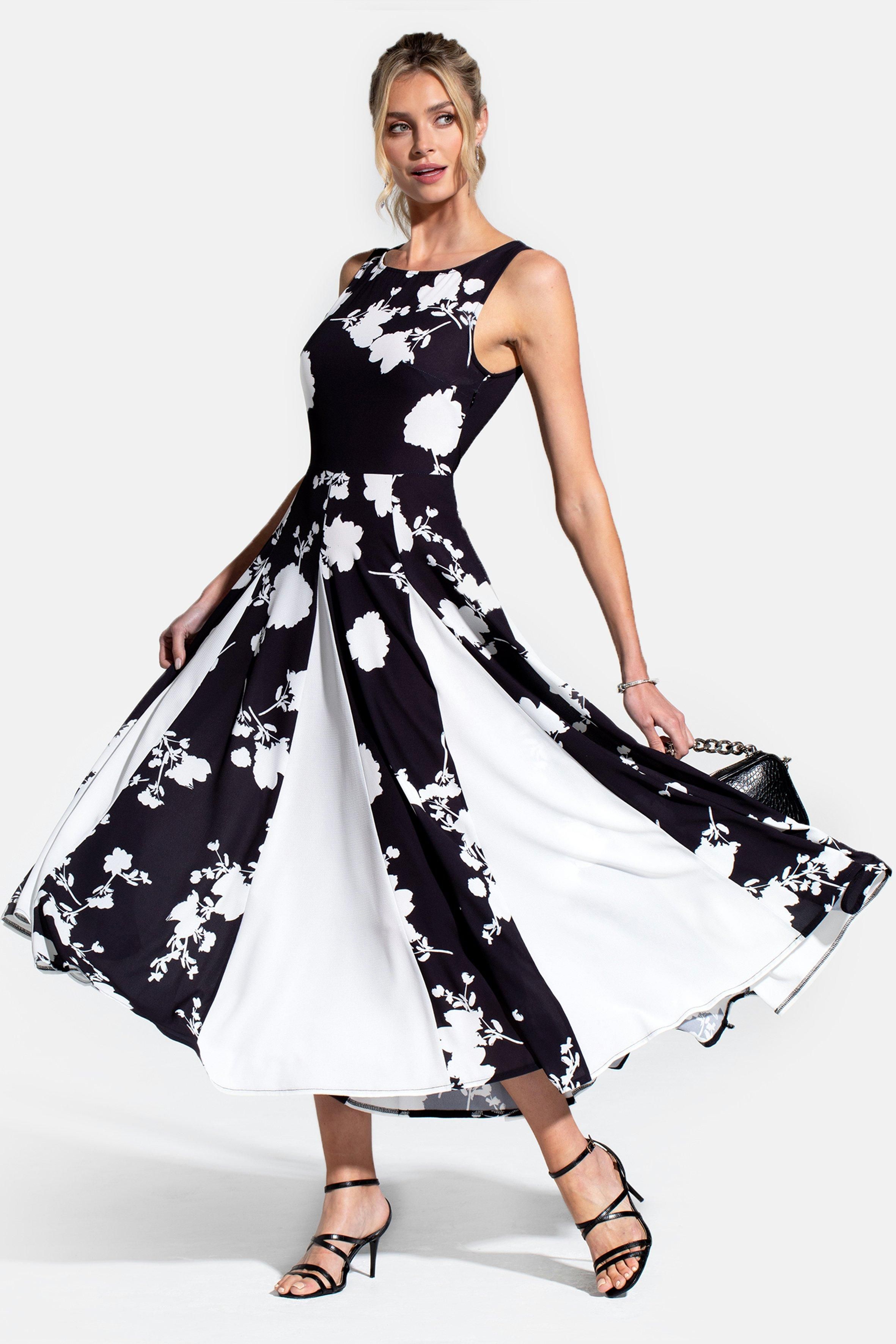 Hot Squash Box Pleat Midi Dress with Contrast Skirt