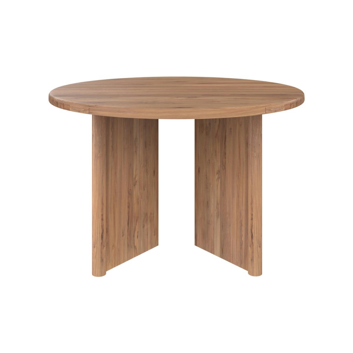 BANA - Table ronde 4 personnes en bois de teck recyclé D120 cm