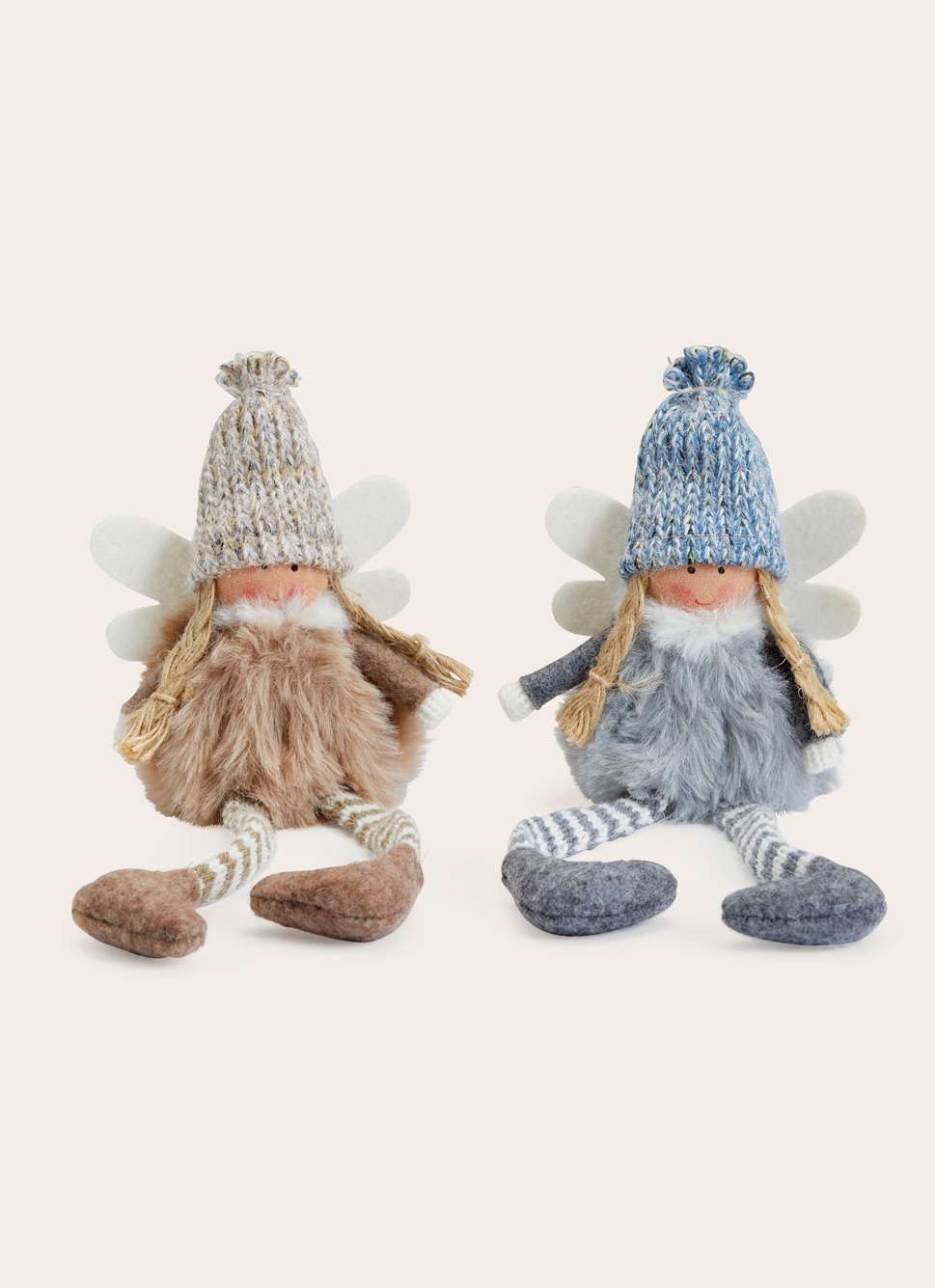 FÉE DE NO&Euml;L à POSER GINGEMBRE/BLEU