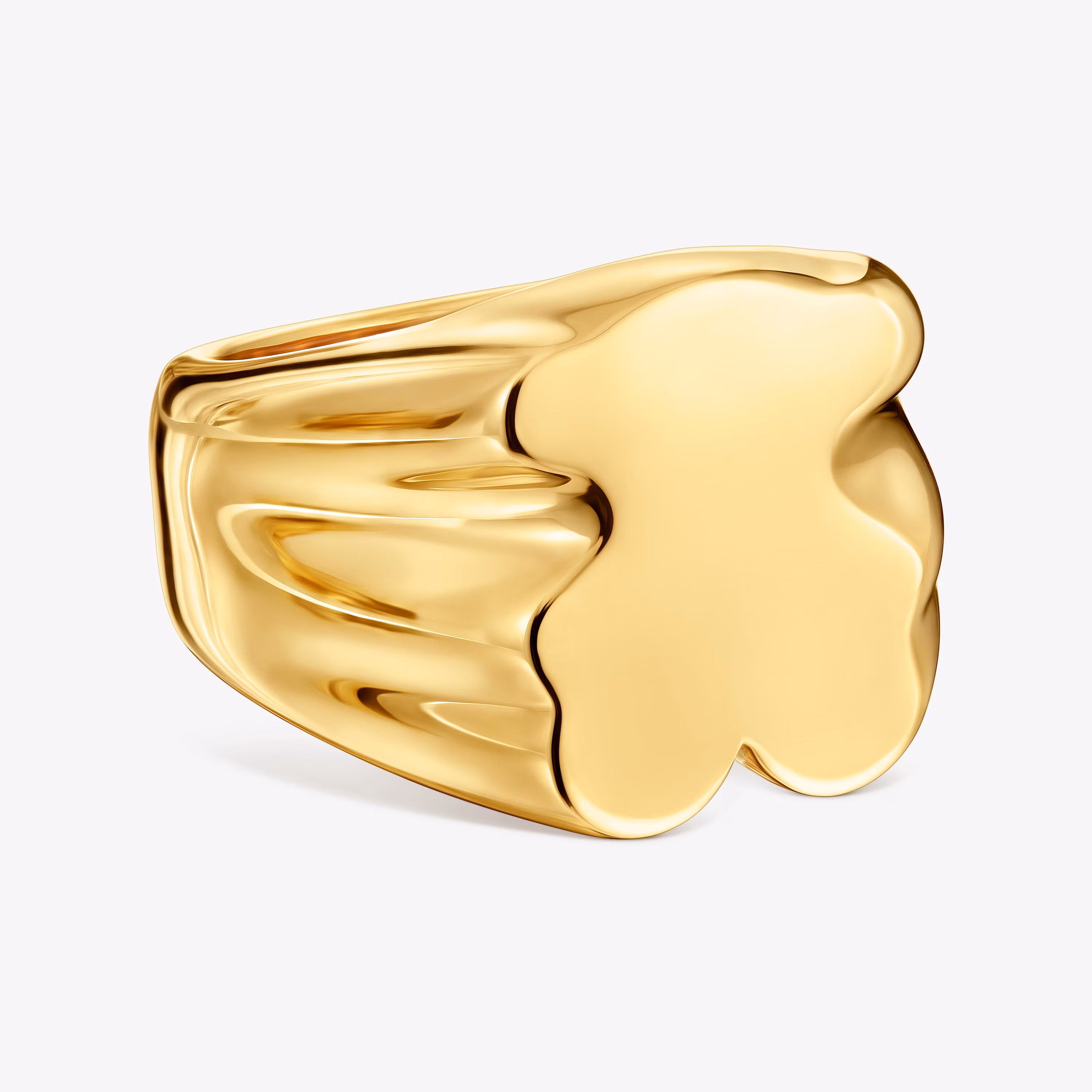 Anillo sello oso 15 mm con baño de oro 18 kt sobre plata Sweet Dolls