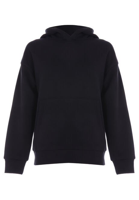 Older Boys Black Cotton Blend Hoody