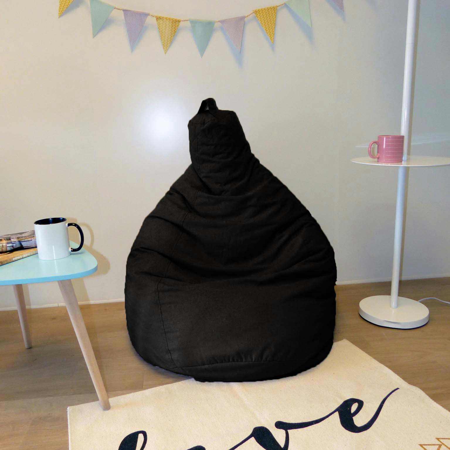 - Poire en coton lana 75 x 110 cm noir