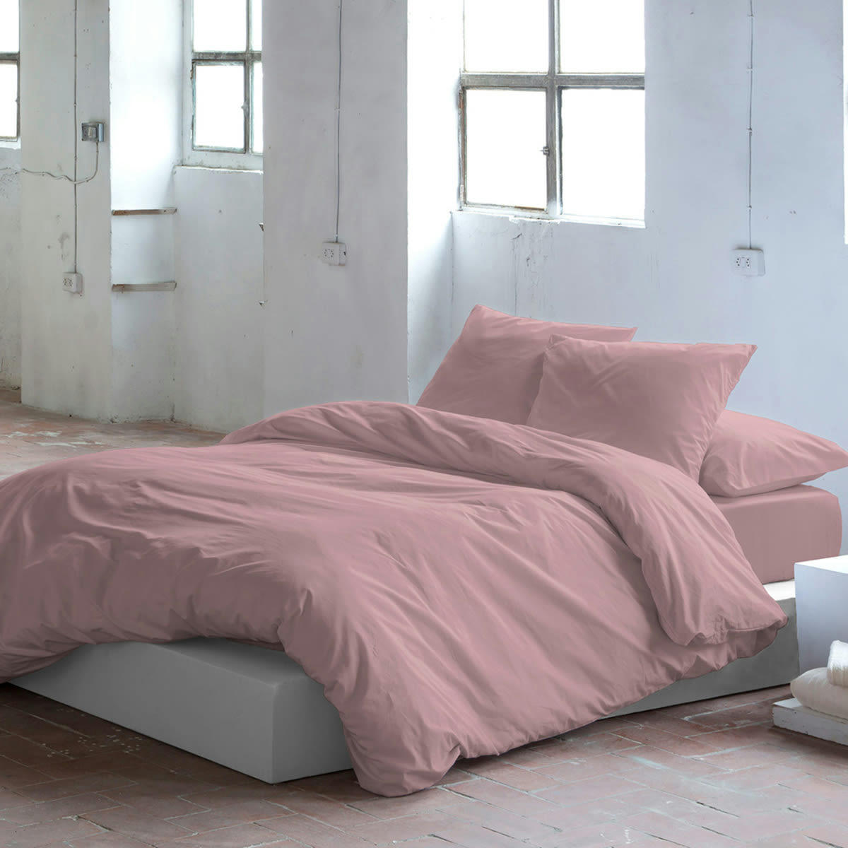 PURE HDC - Housse de couette en coton mauve 260x240 cm