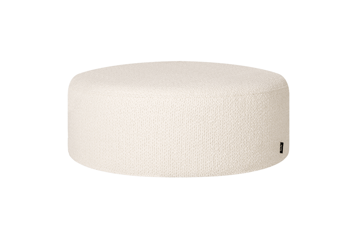 noo.ma Folk Pouf Wide - Cloud Beige Bouclé, 71x71x26 cm
