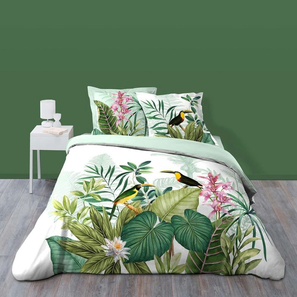 - Parure de couette 100% coton imprimée 260x240 2 taies