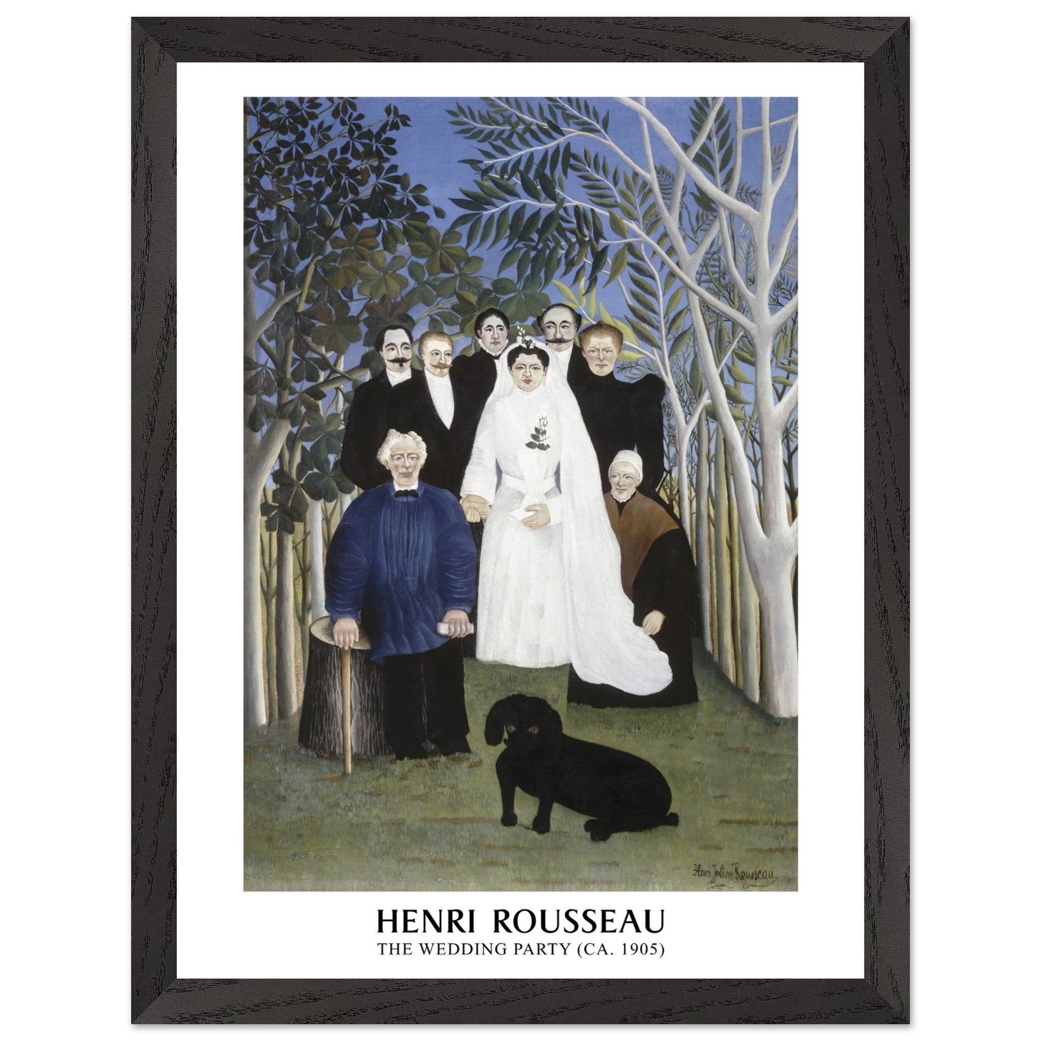 Artfulprints Poster met Lijst Henri Rousseau - The wedding party  - 30x40 cm - Meerkleurig