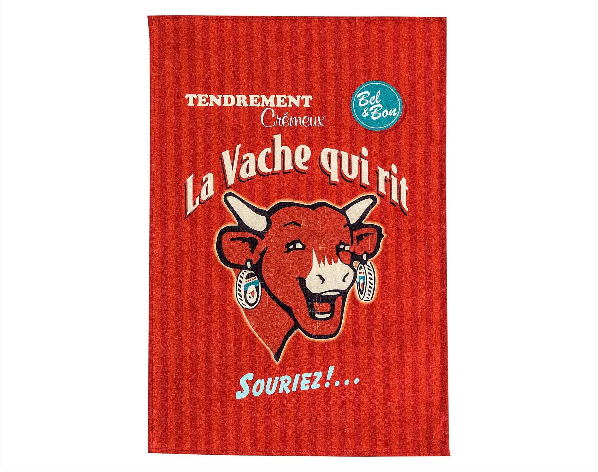 VACHE QUI RIT - Lot de 2 torchons 50x75 multicolore en coton