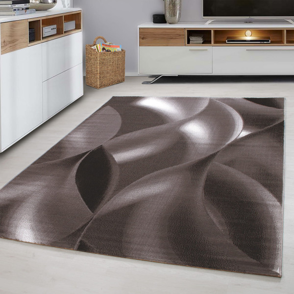 Dywan nowoczesny Plus wstęgi brązowy 80 cm x 150 cm