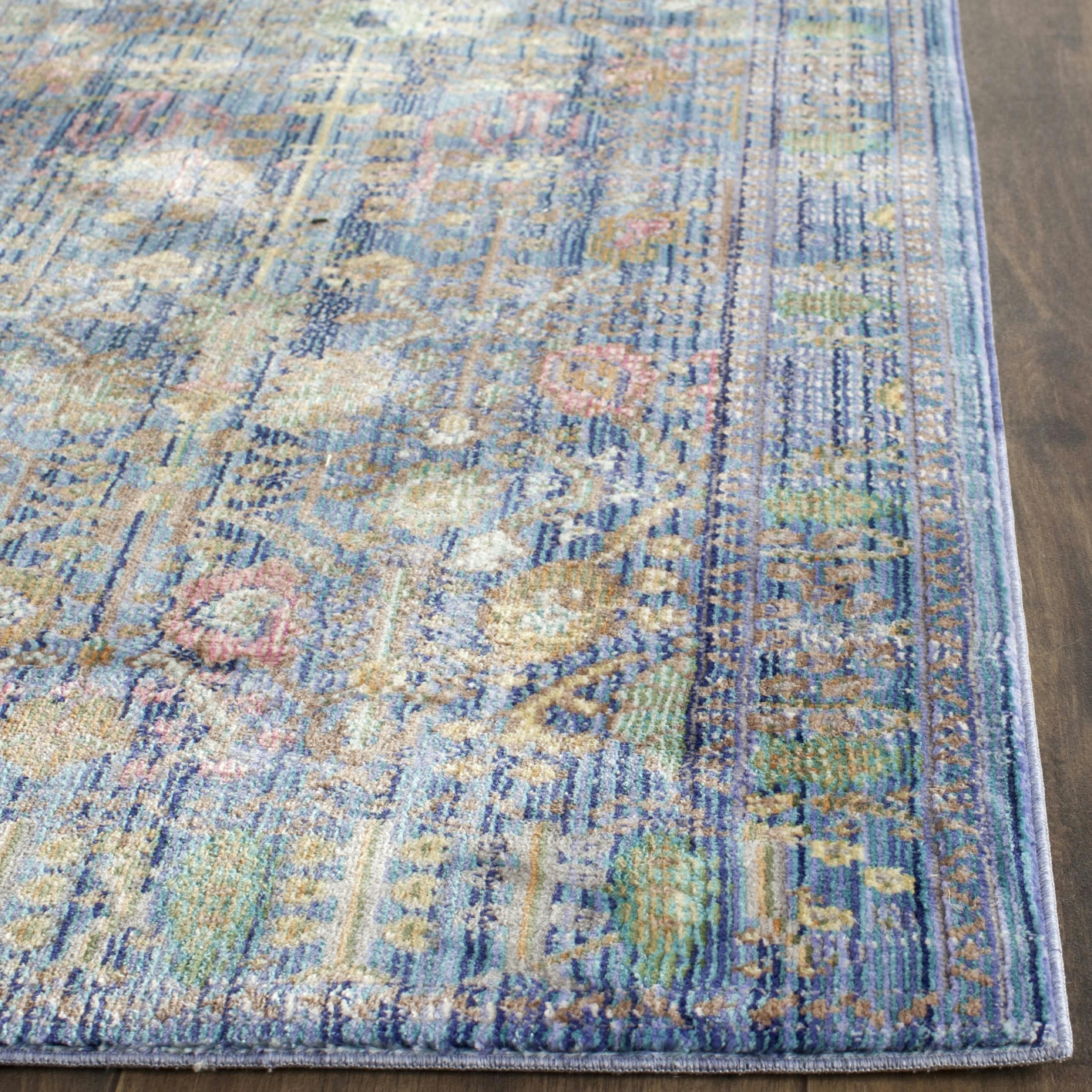 VALENCIA - Tapis de salon interieur en bleu & multicolore, 69 x 244 cm