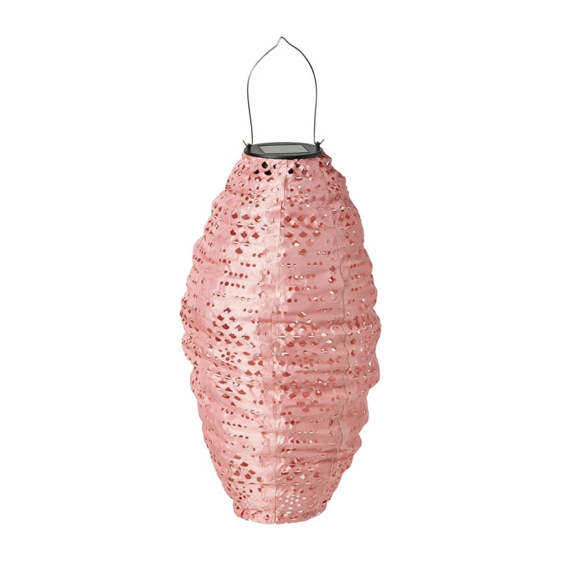 Solar barok lantaarn ovaal - roze - 20x42 cm