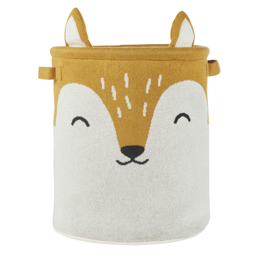 EDGAR - Sac de rangement enfant renard orange, blanc et noir