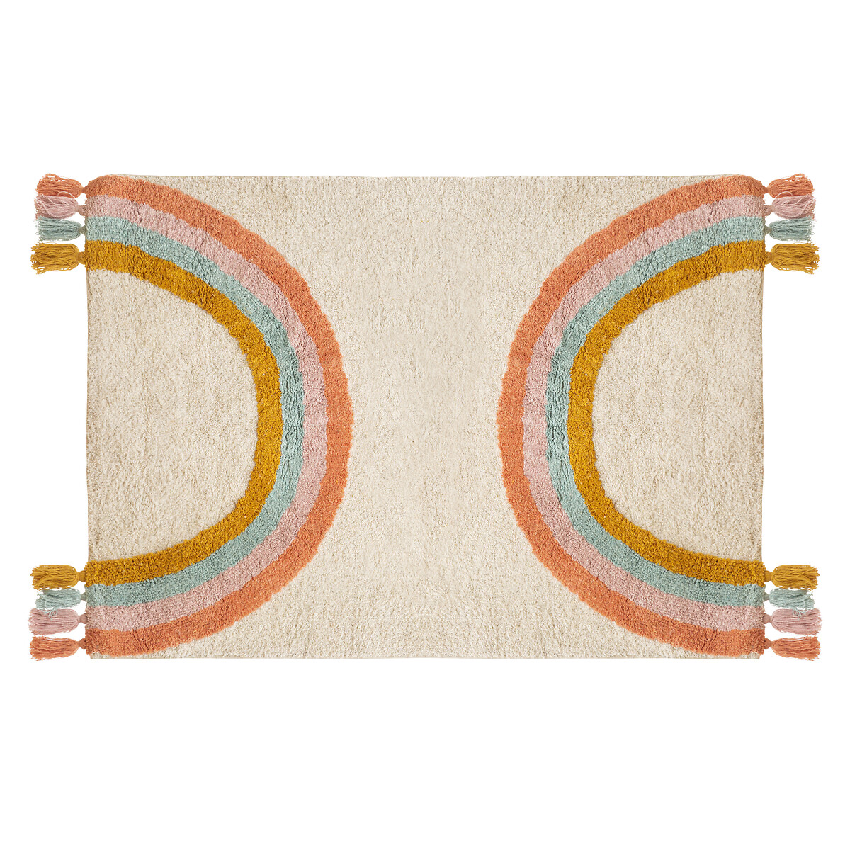 Tapete arco-íris TUFT com tassels rainbow 100x150cm